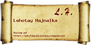 Lehotay Hajnalka névjegykártya